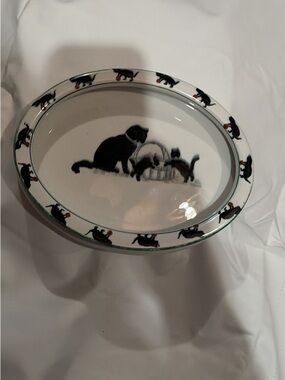 Vintage  1920’s Ceramic “Black Cats” oval dish.